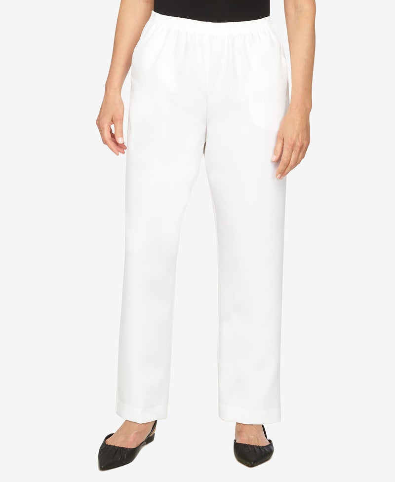 Alfred Dunner womens Plus Size Poly Proportioned Medium pants, White, 20 US - Image 4
